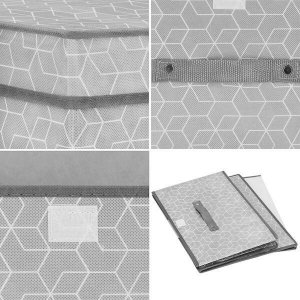 Springos Składany pojemnik na zabawki 25x40x30 cm ogranizer do przechowywania szary UNIWERSALNY 10