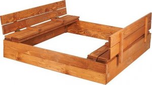 Springos Piaskownica zamykana z ławkami 150x150 cm z plandeką i podłożem UNIWERSALNY 11
