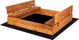 Springos Piaskownica zamykana z ławkami 150x150 cm z plandeką i podłożem UNIWERSALNY 2