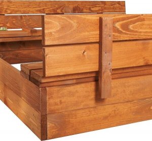 Springos Piaskownica zamykana z ławkami 150x150 cm z plandeką i podłożem UNIWERSALNY 10