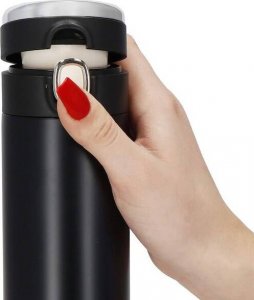 Springos Kubek termiczny 350 ml ze stali nierdzewnej na kawę herbatę, z wyświetlaczem temp. czarny UNIWERSALNY 11