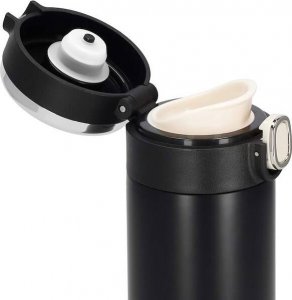 Springos Kubek termiczny 350 ml ze stali nierdzewnej na kawę herbatę, z wyświetlaczem temp. czarny UNIWERSALNY 14