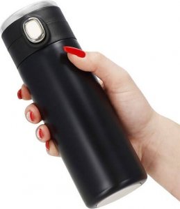Springos Kubek termiczny 350 ml ze stali nierdzewnej na kawę herbatę, z wyświetlaczem temp. czarny UNIWERSALNY 2
