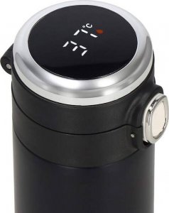 Springos Kubek termiczny 350 ml ze stali nierdzewnej na kawę herbatę, z wyświetlaczem temp. czarny UNIWERSALNY 6