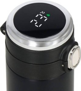 Springos Kubek termiczny 350 ml ze stali nierdzewnej na kawę herbatę, z wyświetlaczem temp. czarny UNIWERSALNY 7
