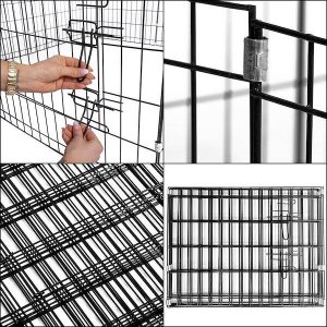 Springos Kojec dla zwierząt wybieg klatka dla psa 155x61 cm metalowa czarna UNIWERSALNY 5