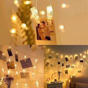 Springos Klipsy Lampki LED klamerki spinacze na zdjęcia 20 LED ciepły biały UNIWERSALNY 4