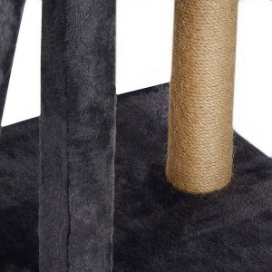 Springos Drapak dla kota 6-poziomowy słupek z domkiem 145 cm grafitowy 4