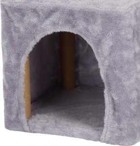 Springos Drapak dla kota sizal 3-poziomowy domek słupek z zabawkami 62 cm UNIWERSALNY 3