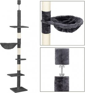 Springos Drapak dla kota sufittowy sizal słupek 245 - 260 cm UNIWERSALNY 4