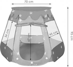 Springos Domek dla dzieci zamek namiot do ogrodu szary UNIWERSALNY 7