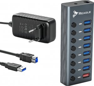 HUB USB Reagle Reagle HUB USB 3.1 PRO Aktywny 8 Portów USB-A Zasilacz 36W 1