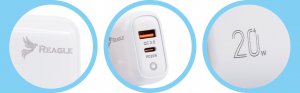 Ładowarka Reagle SZYBKA ŁADOWARKA 20W USB-C QC 3.0 KOSTKA ZASILACZ DO IPHONE 15 PRO GALAXY S 5