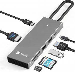 HUB USB Reagle REAGLE HUB USB-C HDMI 4K 60Hz 2K 144Hz USB C 3.2 PD 100W CZYTNIK KART M1 M2 1