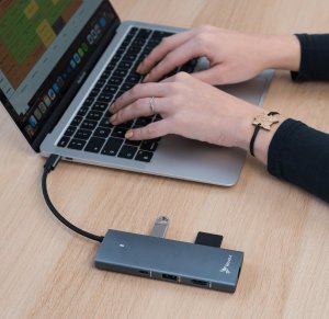 HUB USB Reagle REAGLE HUB USB-C HDMI 4K 60Hz USB C PD 100W USB 3.2 LAN RJ45 CZYTNIK KART 6