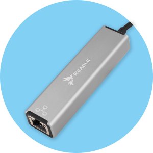 HUB USB Reagle Adapter 2w1 HUB i Karta sieciowa LAN Ethernet USB-C do RJ45 + 3x USB M1 M2 9