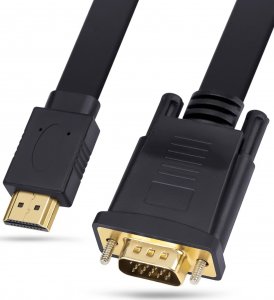 Adapter AV Reagle Kabel HDMI na VGA 2M FULL HD D-SUB Płaski Przewód Adapter 1080p (RHVG200S) 1