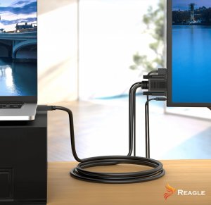 Kabel Reagle HDMI - D-Sub (VGA) 2m czarny 2