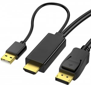 Kabel Reagle DisplayPort - HDMI + USB-A 1.8m czarny 1