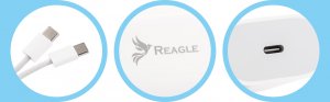 Ładowarka Reagle SZYBKA ŁADOWARKA 35W USB-C + KABEL 1M KOSTKA DO IPHONE 15 PRO MAX GALAXY S 5
