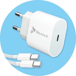 Ładowarka Reagle SZYBKA ŁADOWARKA 35W USB-C + KABEL 1M KOSTKA DO IPHONE 15 PRO MAX GALAXY S 9