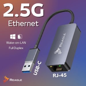Karta sieciowa Reagle PRZEJŚCIÓWKA USB 3.2 ETHERNET ADAPTER KARTA SIECIOWA LAN RJ45 2,5Gb/s 2