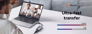 Karta sieciowa Reagle PRZEJŚCIÓWKA USB 3.2 ETHERNET ADAPTER KARTA SIECIOWA LAN RJ45 2,5Gb/s 4