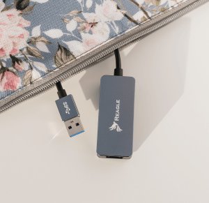Karta sieciowa Reagle PRZEJŚCIÓWKA USB 3.2 ETHERNET ADAPTER KARTA SIECIOWA LAN RJ45 2,5Gb/s 4