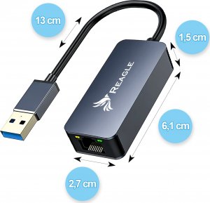 Karta sieciowa Reagle PRZEJŚCIÓWKA USB 3.2 ETHERNET ADAPTER KARTA SIECIOWA LAN RJ45 2,5Gb/s 6