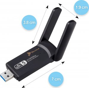 Karta sieciowa Reagle Zewnętrzna Karta Sieciowa WI-FI Adapter USB 3.2 WiFi 1300Mbps 2,4GHz 5GHz 6