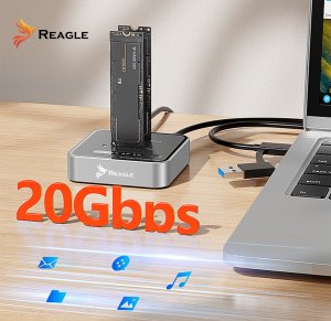 Stacja dokująca Reagle Stacja klonująca dysk SSD NVME PCIe M.2 USB-C 3.2 M2 Adapter do 4TB 10gbps 6