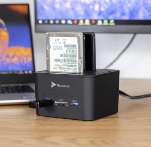 Stacja dokująca Reagle STACJA DOKUJĄCA DYSKÓW HDD SSD 2x USB CZYTNIK KART 2