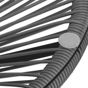 Springos Stół ogrodowy rattanowy ze szklanym blatem 50 cm okrągły stolik na balkon czarno-szary UNIWERSALNY 4
