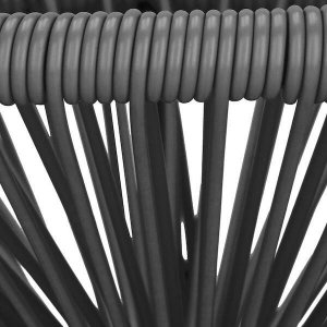 Springos Stół ogrodowy rattanowy ze szklanym blatem 50 cm okrągły stolik na balkon czarno-szary UNIWERSALNY 7