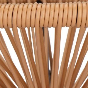 Springos Stół ogrodowy, stolik rattanowy na taras blat szkło hartowane 50 cm okrągły beżowy UNIWERSALNY 7