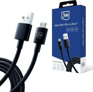 Kabel USB 3MK USB-A - microUSB 1.2 m Czarny (5903108541183) 1