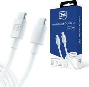 Kabel USB 3MK Hyper Cable C to C 100W 1.2m White 1