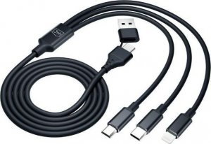 Kabel USB 3MK USB-A + USB-C - USB-C + microUSB + Lightning 1.5 m Czarny (5903108541244) 8