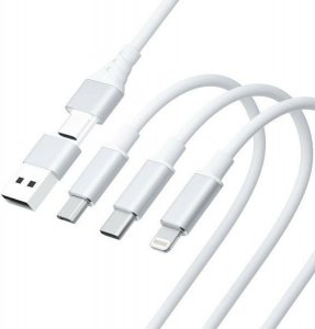 Kabel USB 3MK USB-A + USB-C - USB-C + microUSB + Lightning 1.5 m Biały (5903108541237) 7