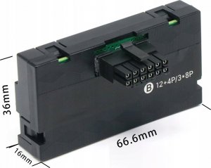 QingSea Adapter Wtyczka kątowy złącze 90 stopni 3*8 PIN 12VHPWR 12+4 PIN 600W TYP B 5