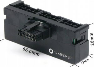 QingSea Adapter Wtyczka kątowy złącze 90 stopni 3*8 PIN 12VHPWR 12+4 PIN 600W TYP A 5