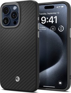 Spigen Spigen Enzo Aramid, matte black - iPhone 15 Pro Max 1