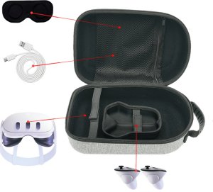 Vortex Virtual Reality Walizka przenośna do gogli Meta Quest 3 | Szara 3