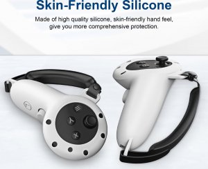 Vortex Virtual Reality Silikonowe pokrowce na kontrolery+uchwyt do Meta Quest 3 | Szary 4