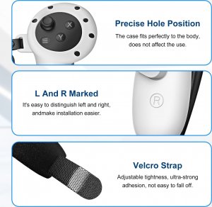 Vortex Virtual Reality Silikonowe pokrowce na kontrolery+uchwyt do Meta Quest 3 | Szary 8