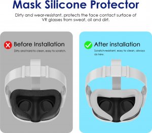 Vortex Virtual Reality Silikonowa ochronka na twarz do Meta Quest 3 | Szara 7