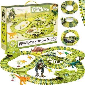 Springos Tor wyścigowy park dinozaurów zestaw 240 elementów zabawka dla dzieci UNIWERSALNY 1