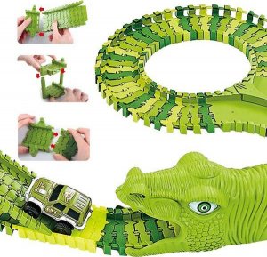 Springos Tor wyścigowy park dinozaurów zestaw 320 elementów zabawka dla dzieci UNIWERSALNY 2
