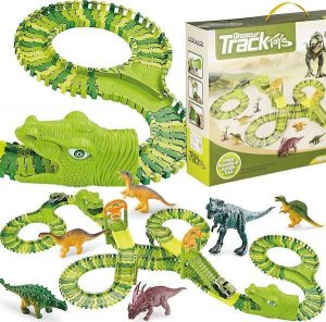 Springos Tor wyścigowy park dinozaurów zestaw 320 elementów zabawka dla dzieci UNIWERSALNY 3
