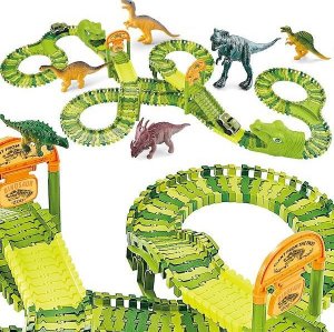 Springos Tor wyścigowy park dinozaurów zestaw 320 elementów zabawka dla dzieci UNIWERSALNY 4